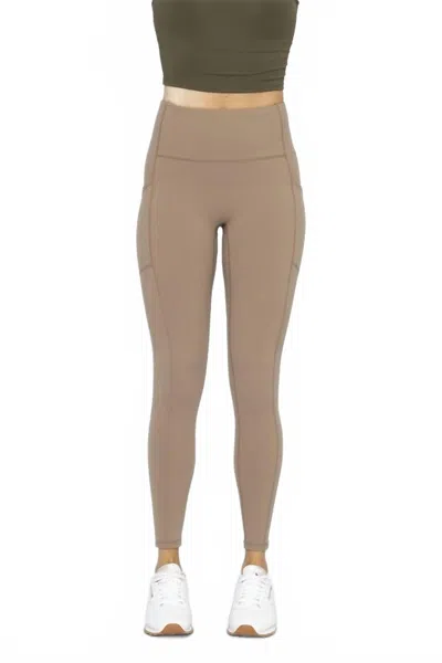 Mono B Swoop Leggings In Pine Cone In Brown