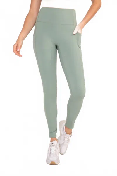 Mono B Swoop Leggings In Sea Spray In Green