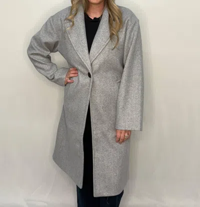 Mono B Tailored Trench Coat In Heather Grey In Gray