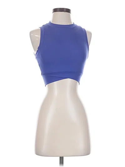 Pre-owned Mono B Tank Top Blue Halter Neckline Tops