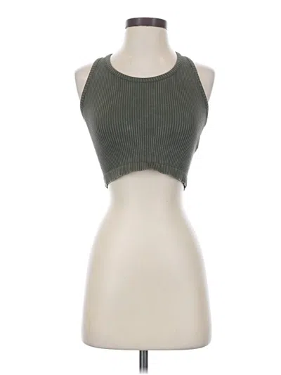 Pre-owned Mono B Tank Top Green Halter Neckline Tops