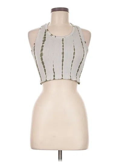 Pre-owned Mono B Tank Top Silver Halter Neckline Tops