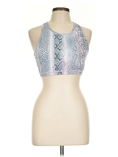 Pre-owned Mono B Tank Top Silver Halter Neckline Tops