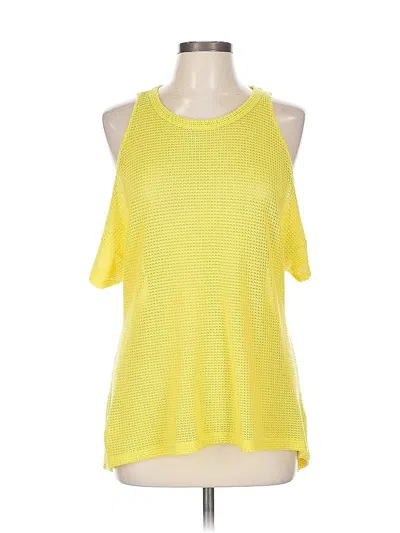 Pre-owned Mono B Tank Top Yellow Cold Shoulder Neckline Tops