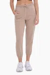 Mono B Twill Joggers In Taupe In Grey