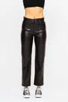 Mono B Vegan Leather Straight Leg Pants In Black In Black