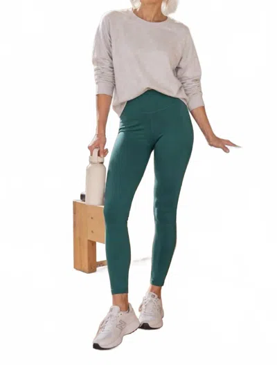 Mono B Venice Crossover Waist Leggings In Sycamore/jade In Green