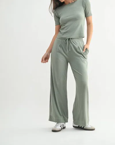 Mono B Vintage Ease Pima Cotton Set In Olive In Green