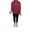 Mono B Waffle Ribbed Pullover In Garnet Red In Red