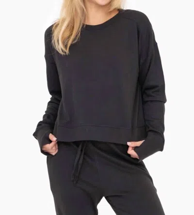 Mono B Women's Lisa Crewneck Top In Black