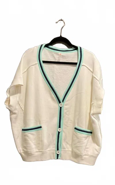Mono B Women's Oversized Cardigan In Sage Green, Navy, Creme In Neutral