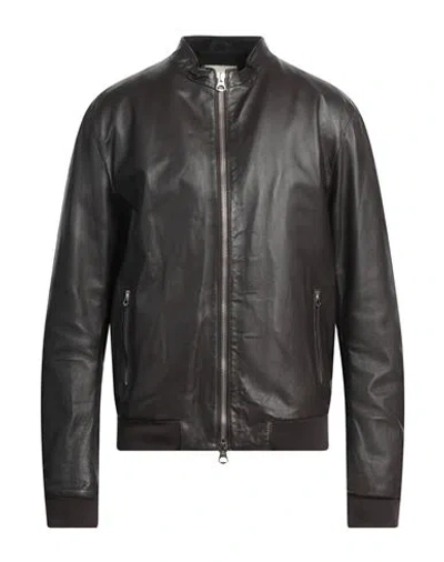 Mono Man Jacket Dark Brown Size 48 Leather