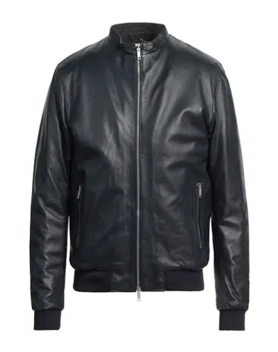 Mono Man Jacket Navy Blue Size 48 Leather