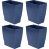 Mono Rectangular Trash Can, 2.5 Gallon / 9.5 Liter, 4-pack, Navy, Made In Blue