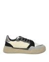 Mono Way Woman Sneakers Ivory Size 8 Leather, Textile Fibers In White