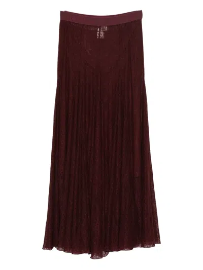 Monochrome Avenue Lace Maxi Skirt In Burgundy
