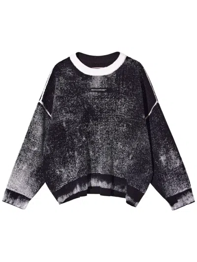 Monochrome Bleach-wash Sweatshirt In Black