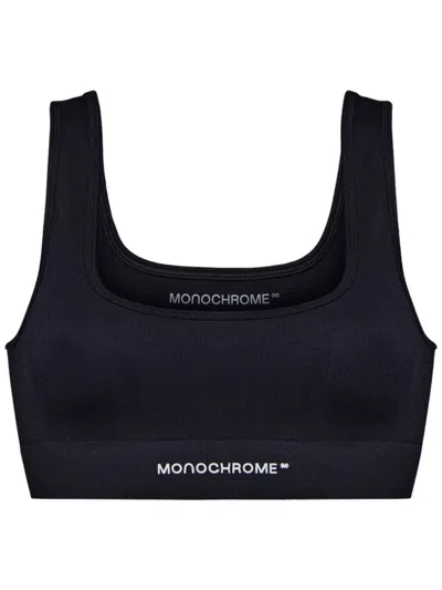 Monochrome Cropped Top In Black