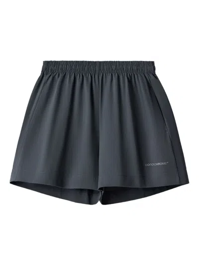 Monochrome Elastic-waistband Cotton Shorts In Gray