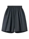 Monochrome Elastic-waistband Cotton Shorts In Gray
