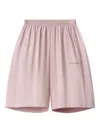 Monochrome Elastic-waistband Cotton Shorts In Pink