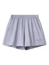 Monochrome Elastic-waistband Cotton Shorts In Purple
