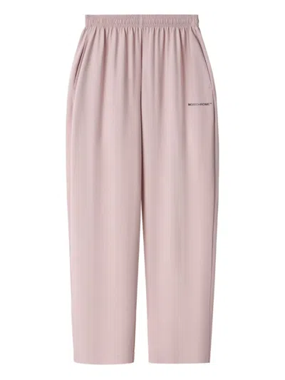 Monochrome Elastic-waistband Cotton Track Pants In Pink