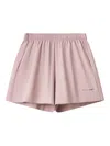 Monochrome Elasticated-waistband Cotton Shorts In Pink