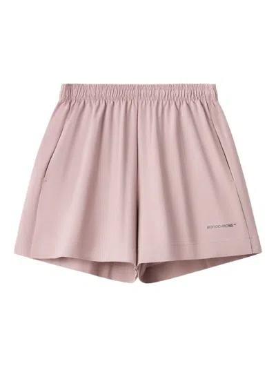 Monochrome Elasticated-waistband Cotton Shorts In Pink