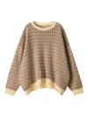 Monochrome Geometric-pattern Sweater In Brown