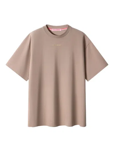 Monochrome Geometric-pattern T-shirt In Neutral
