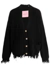 Monochrome Gipsy Distressed Cardigan In Black