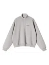 Monochrome Half-zip Cotton Sweatshirt In Gray