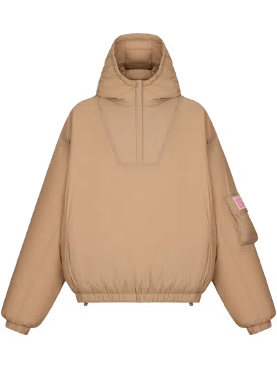 Monochrome Hooded Down-jacket In Nude