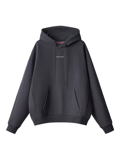 Monochrome Logo-detail Hoodie In Gray