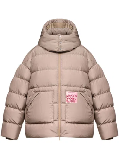 Monochrome Logo Down Jacket In Neutral