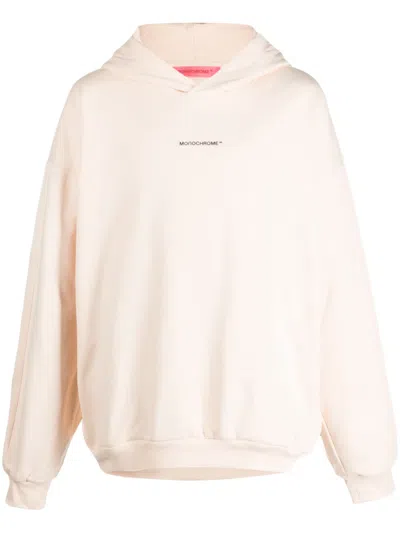 Monochrome Logo-print Cotton Hoodie In Neutrals