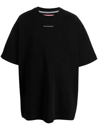 Monochrome Logo-print Cotton T-shirt In Black