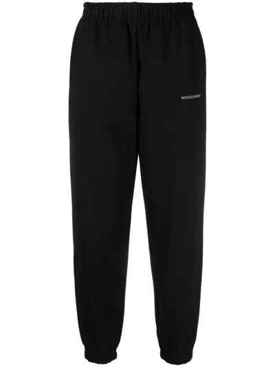 Monochrome Logo-print Cotton Track Pants In Black