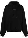 Monochrome Logo-print Drawstring Hoodie In Black