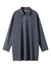 Monochrome Long-sleeve Polo Shirt In Gray