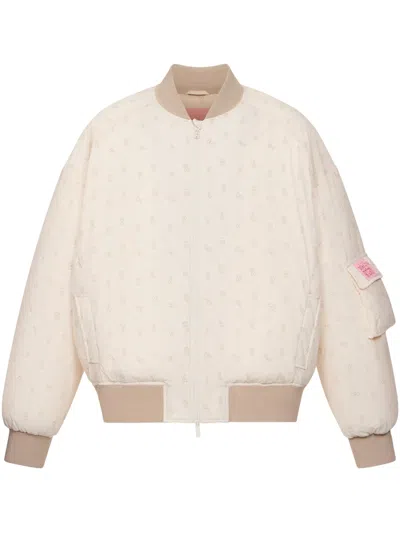 Monochrome Oversize Bomber Jacket In Neutrals