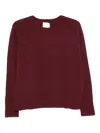 Monochrome Raglan-sleeve Wool Sweater In Burgundy