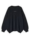 Monochrome Ribbed Cotton Sweater In Black