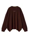 Monochrome Ribbed Crew-neck Sweater In Brown
