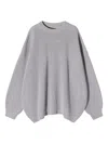 Monochrome Ribbed Crew-neck Sweater In Gray