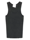 Monochrome Ribbed Wool Top In Black
