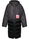 Monochrome Transform Geometric-print Down Coat In Grey