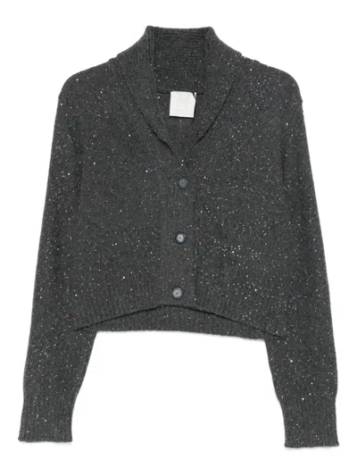 Monochrome Zambia Button Cardigan In Gray
