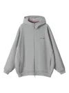 Monochrome Zip-up Hoodie In Gray